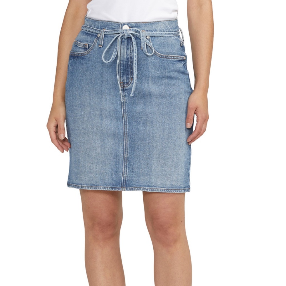 Jag Jeans | Knee Length Jean Skirt (Lunar Blue)